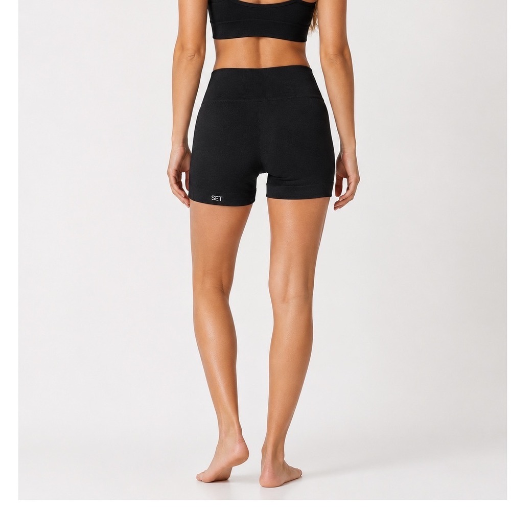 SET Active Sportbody Biker Shorts Women's Medium Black High Rise Seamless Gym